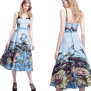 Anthropologie Tracy Reese Scenic View Dress Size 6 Silk Linen Blend